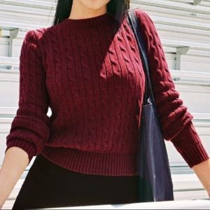 American Apparel maroon cable knit sweater